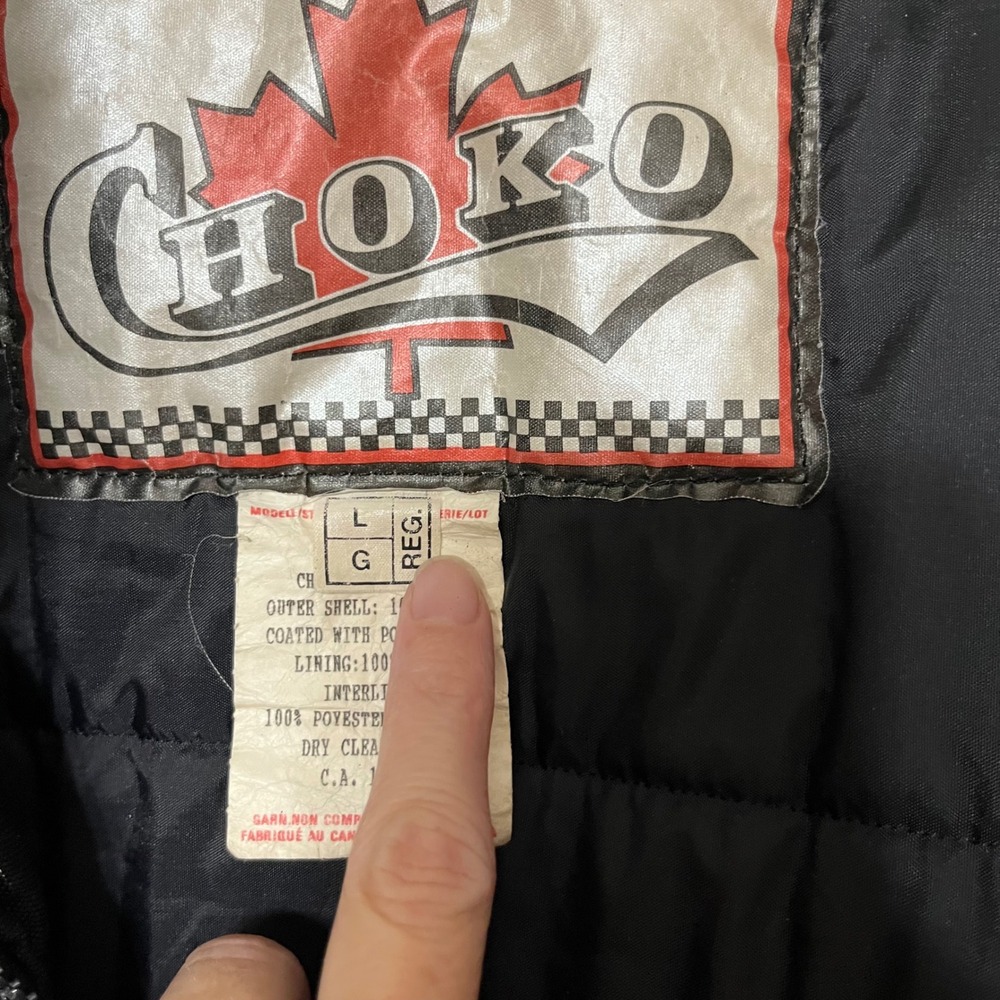 Vintage CHOKO Black Red Maple Leaf Jacket Size Large - Picture 5 of 8